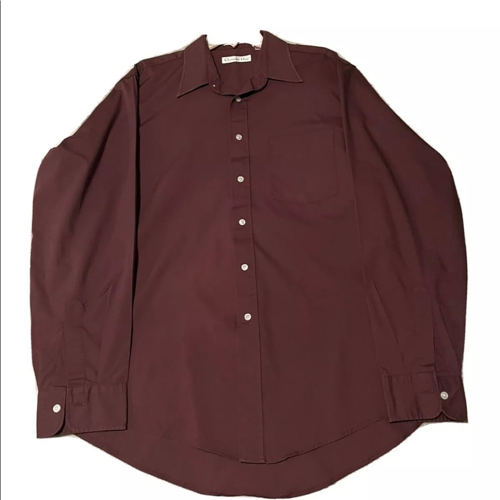 Christian Dior Men's Long Sleeve Button-Up Purple Shirt Sz. 16 34/35